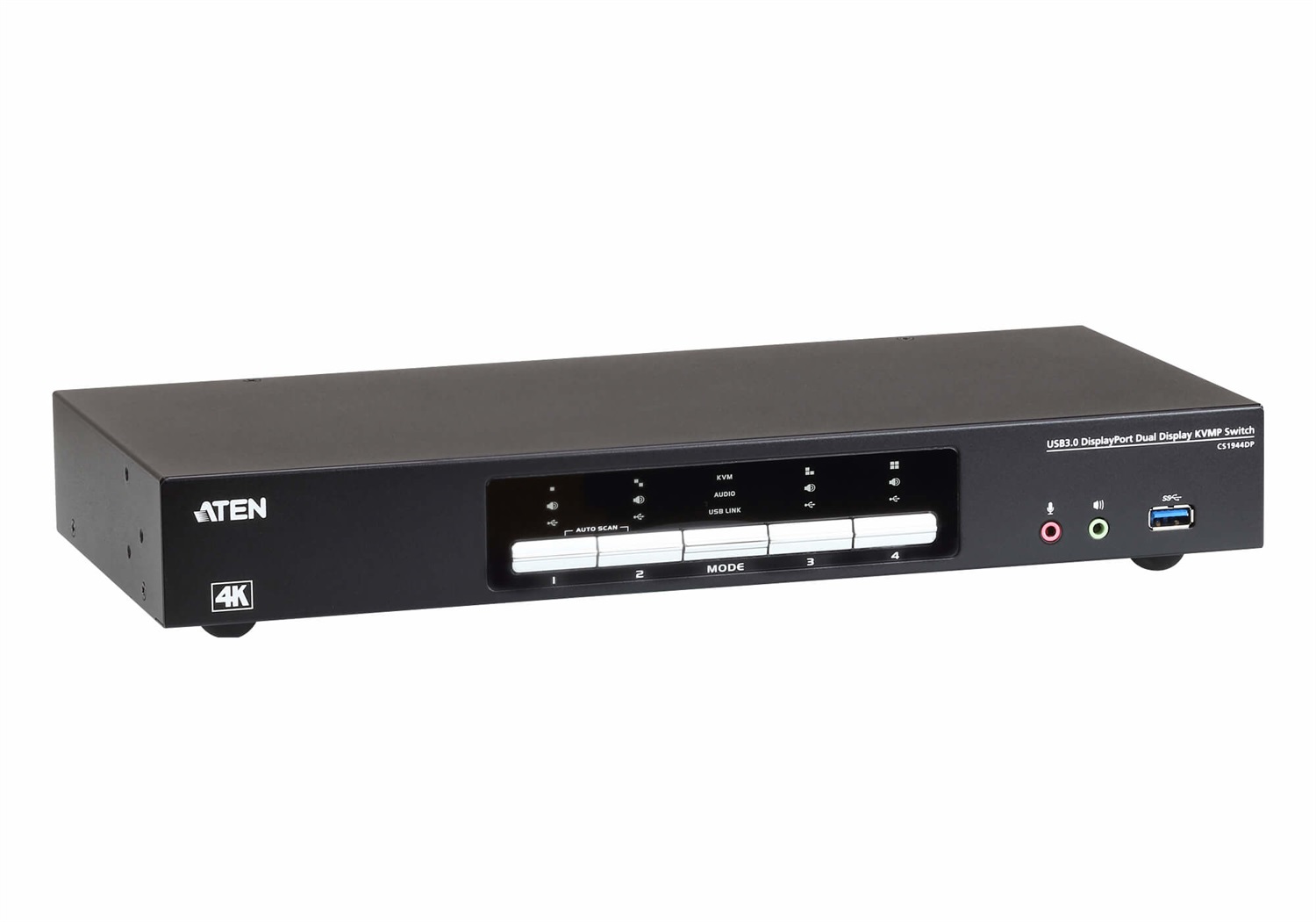 ATEN Switch KVMP™ Schermo Doppio USB 3.0 4K DisplayPort a 4 Porte - Modello CS1944DP-AT-G