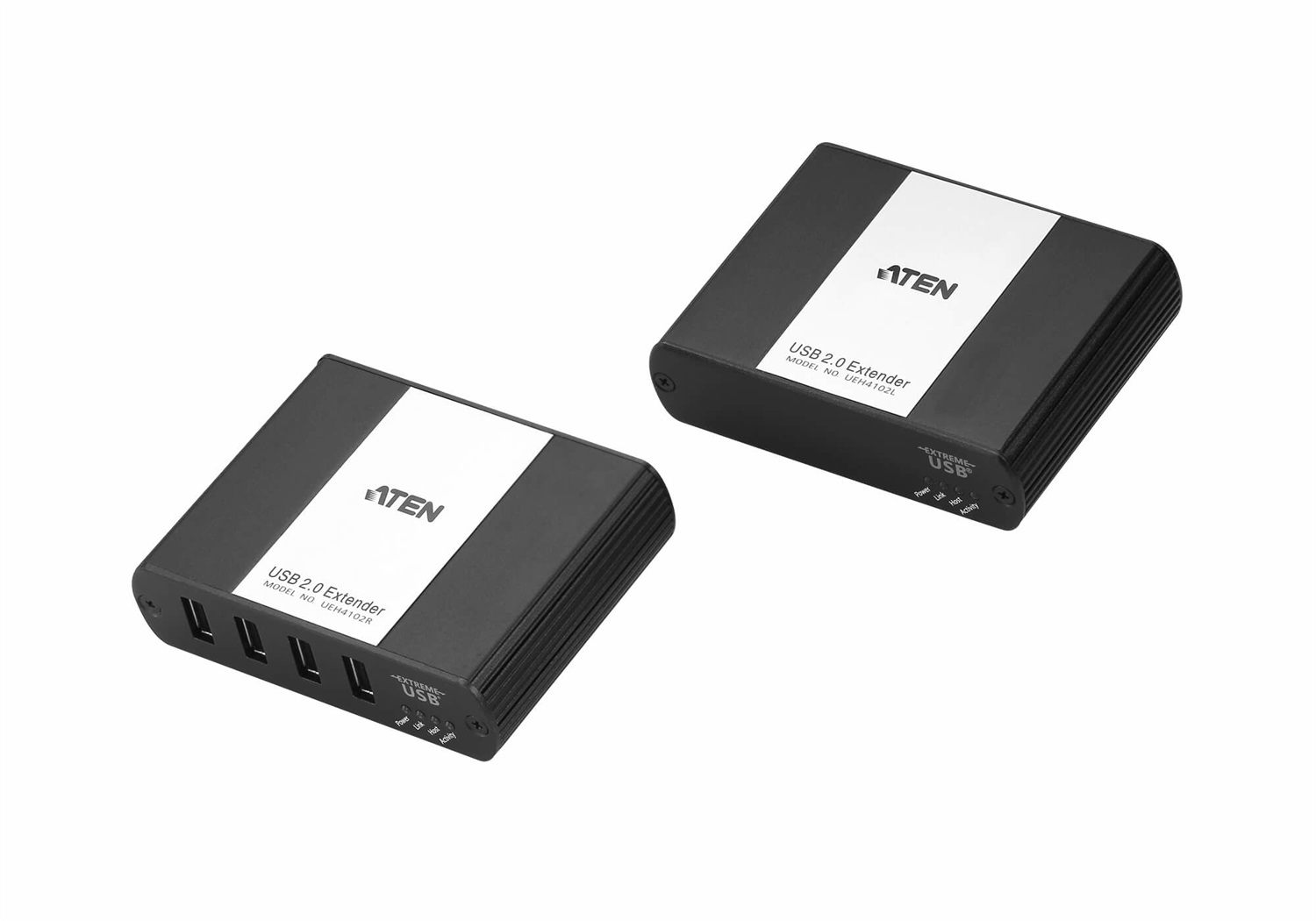 ATEN Extender su LAN USB 2.0 Cat 5 a 4 porte - UEH4102, Ricevitore e Trasmettitore, Distanza 100 m, Velocità 480 Mbit/s, Colore Nero, Materiale Metallo