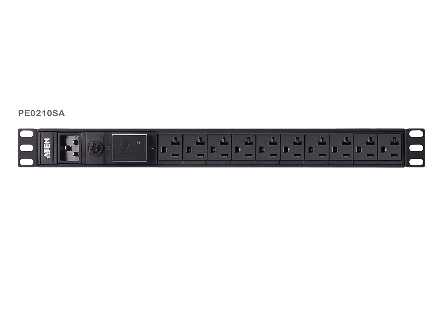 ATEN PE0210SG PDU 1U 16A con 10 Porte e Protezione da Sovratensione - Unità di Distribuzione Elettrica Montabile su Rack