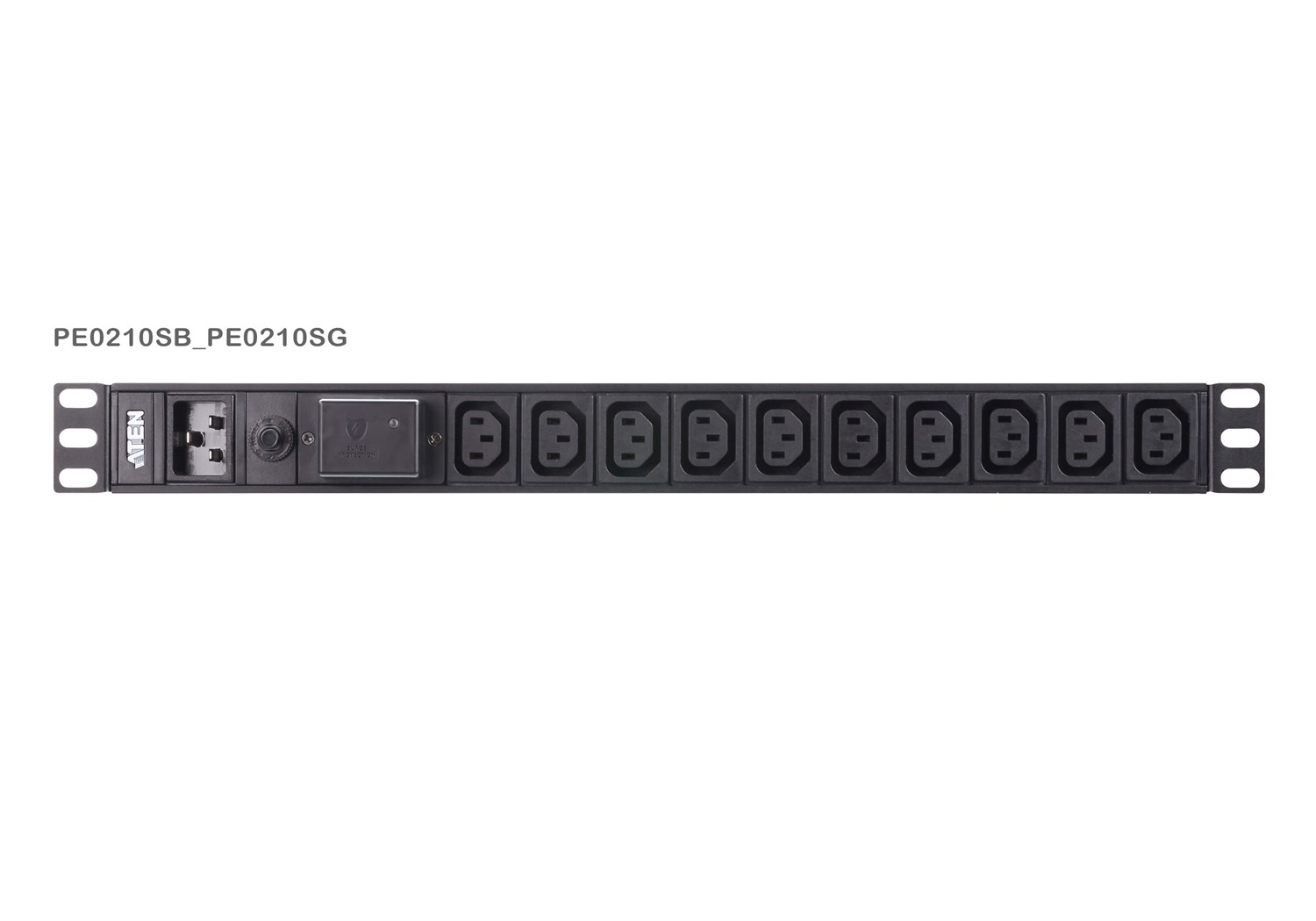 ATEN PE0210SG PDU 1U 16A con 10 Porte e Protezione da Sovratensione - Unità di Distribuzione Elettrica Montabile su Rack