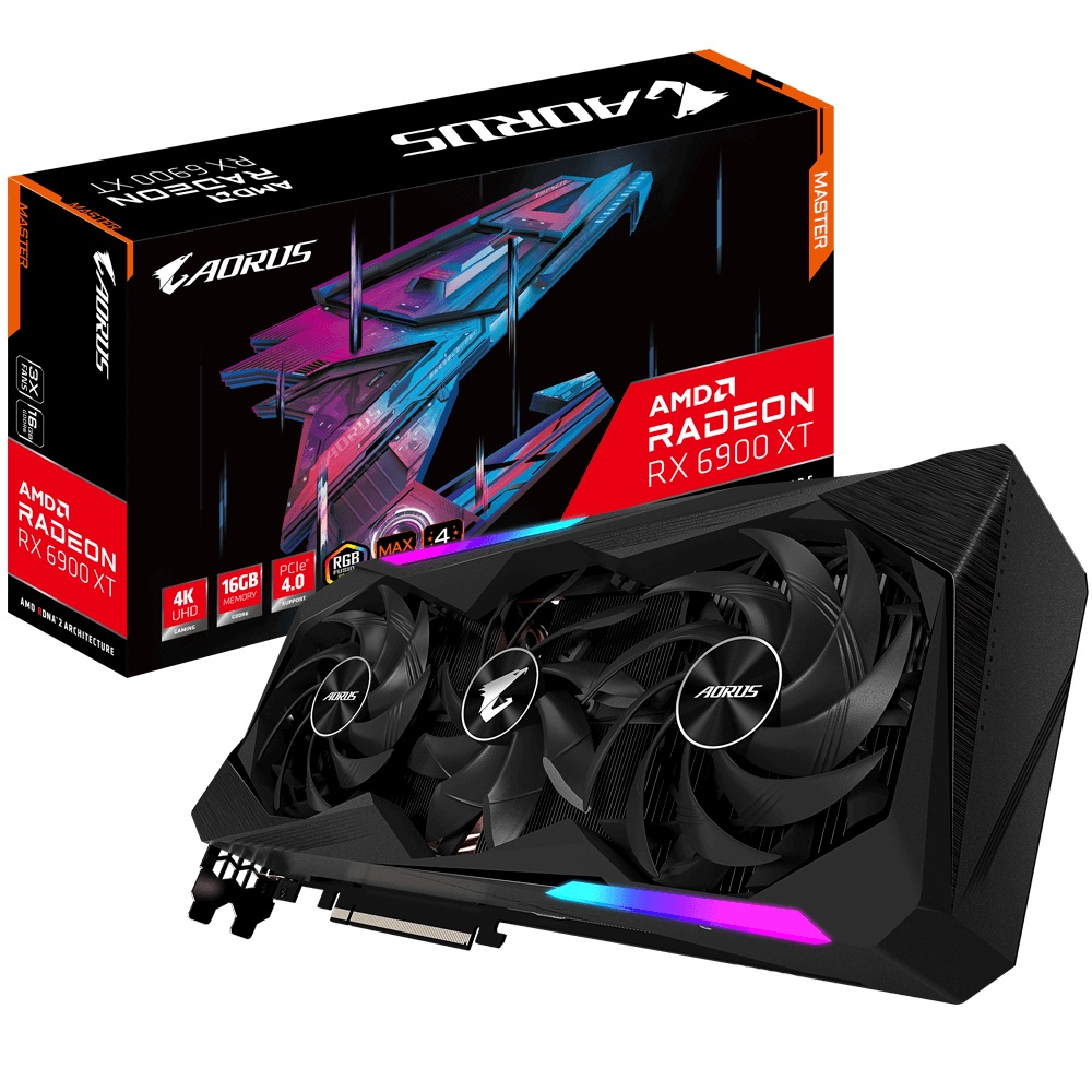 GIGABYTE AORUS Radeon RX 6900 XT MASTER 16GB GDDR6 Scheda Video con Raffreddamento MAX e Display LCD