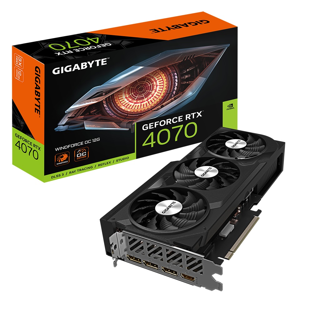Gigabyte GV-N4070WF3OC-12GD Scheda Video NVIDIA GeForce RTX 4070 12 GB GDDR6X Windforce OC