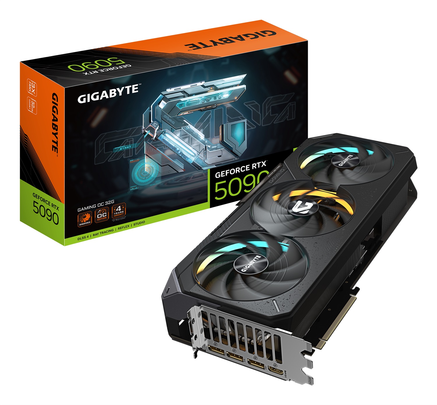 GIGABYTE GeForce RTX 5090 GAMING OC 32G Scheda Grafica - 32GB GDDR7, PCI-E 5.0, 512 bit, 2550MHz, 3 x DP 2.1a, 1 x HDMI 2.1b, NVIDIA DLSS 4