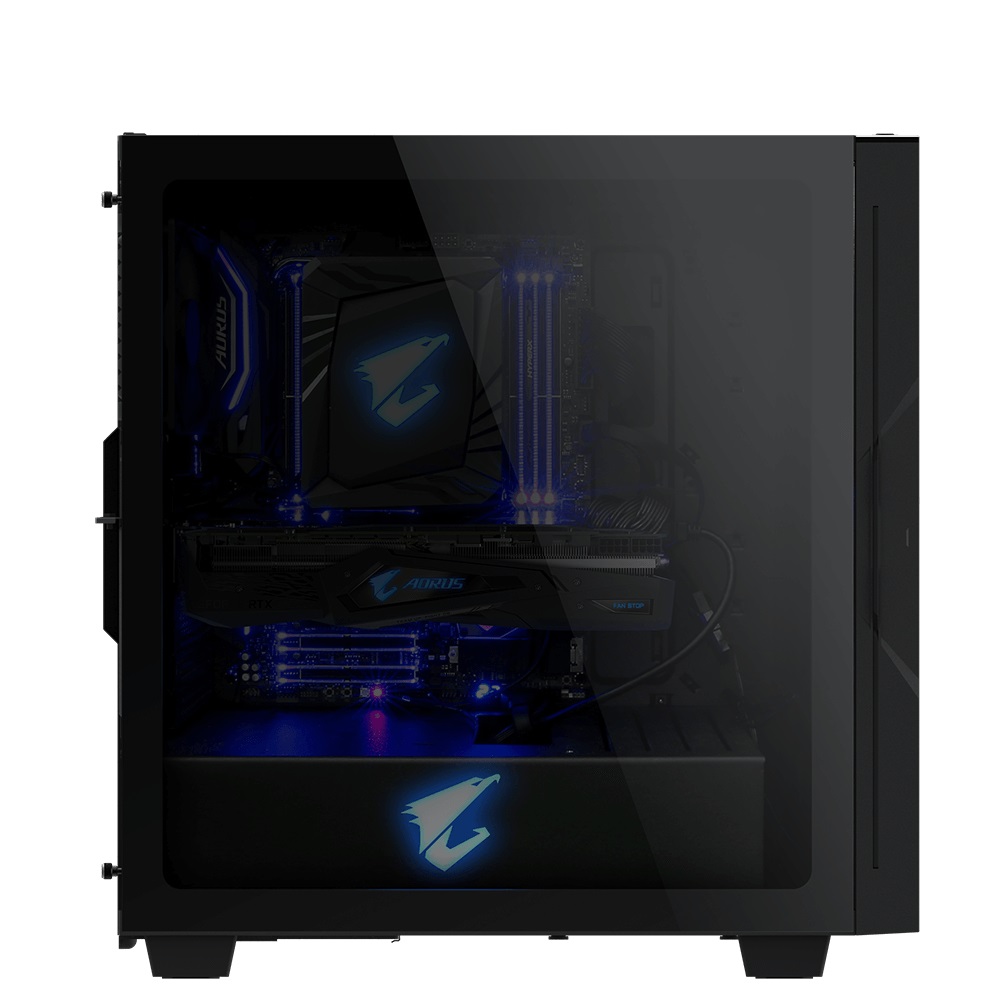 Gigabyte AORUS C300 GLASS Midi-Tower Nero con Pannello in Vetro Temperato, 2 Ventole Pre-Installate, HDMI e USB 3.1 Gen2 Type-C, RGB Fusion 2.0