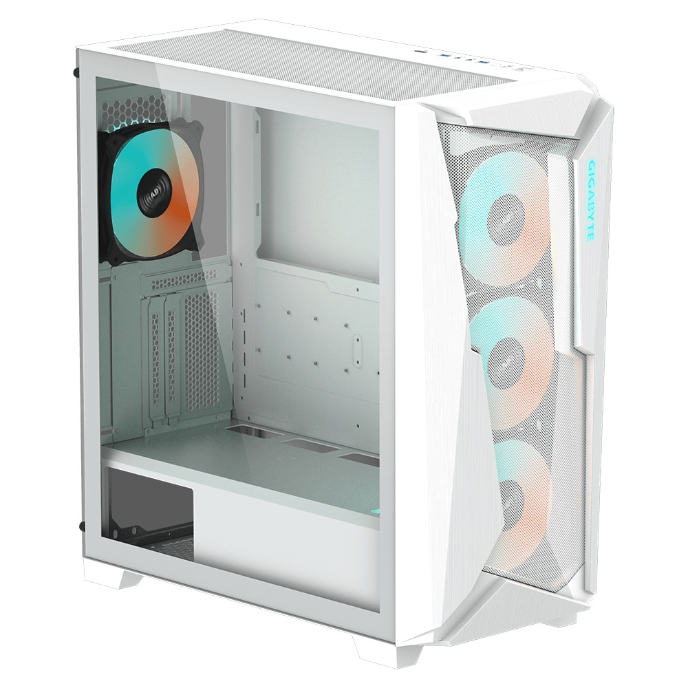 GIGABYTE C301GW V2 Computer Case Midi Tower Bianco con Vetro Temperato, Supporto ATX/EATX/microATX, Ventole RGB