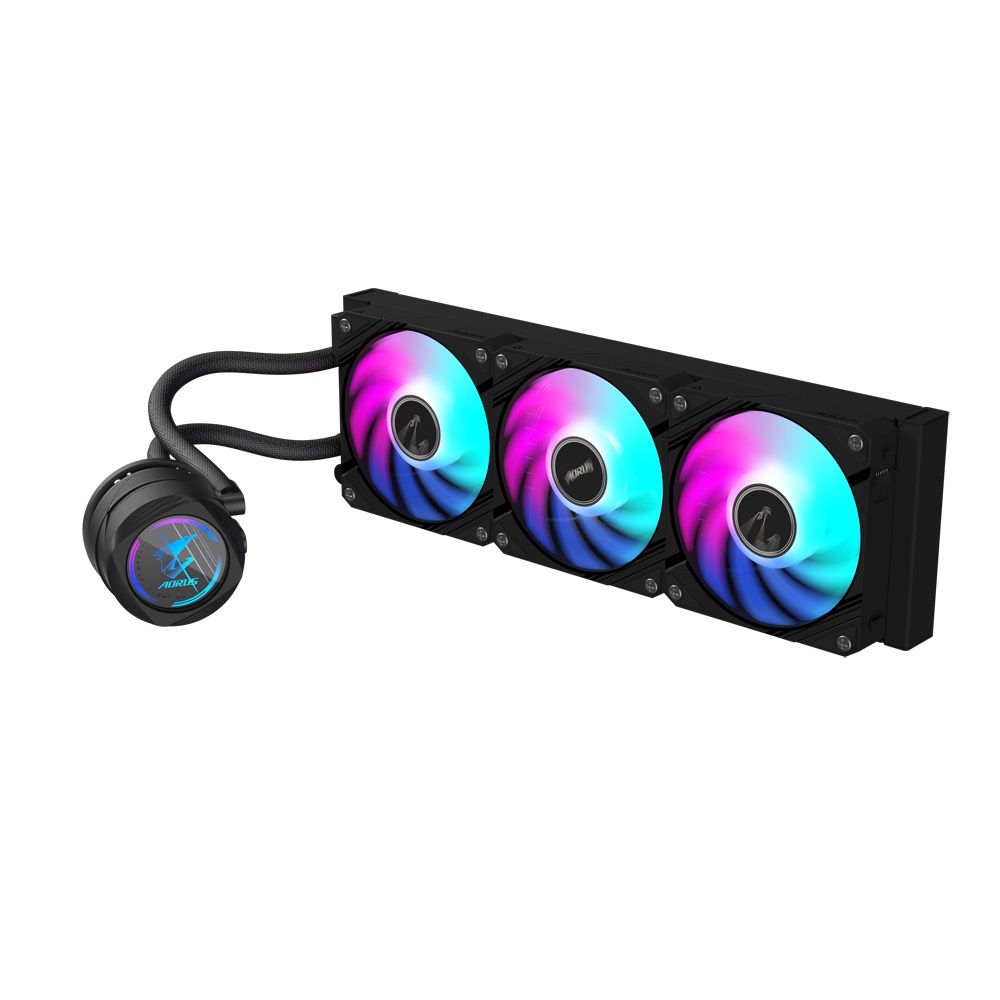 GIGABYTE AORUS WATERFORCE II 360 AIO Raffreddamento a liquido per CPU - 3x ventole ARGB da 120 mm, meccanismo a incastro, DAISY-CHAIN, compatibile con Intel LGA 1851/1700/1200 e AMD AM5/AM4