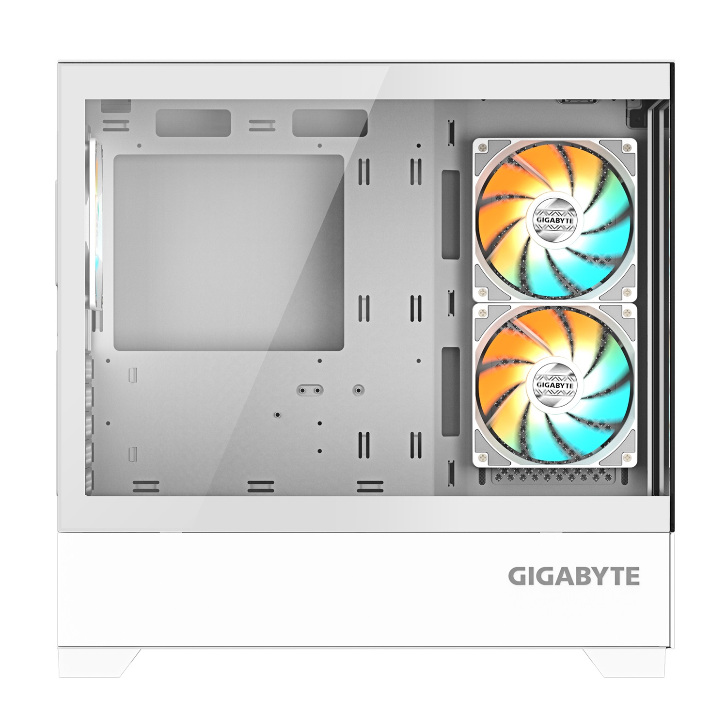 GIGABYTE C201 PANORAMIC ICE - Case Mid Tower m-ATX con supporto radiatore 360mm, 3 ventole, USB 3.0 e RGB Fusion