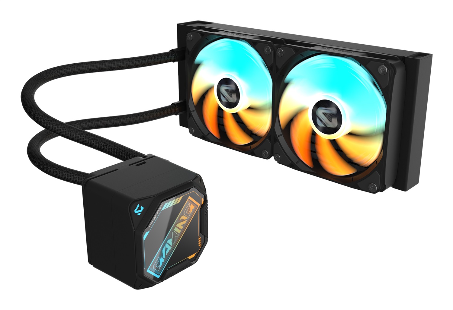 GIGABYTE GAMING 240 Dissipatore a Liquido per CPU - 2x120mm Ventole ARGB, meccanismo di bloccaggio a scorrimento, DAISY-CHAIN, Compatibile con Intel LGA 1851 e AMD AM5