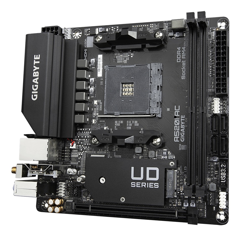 Gigabyte A520I AC Scheda Madre AMD A520 Socket AM4 Mini ITX - Supporta fino a 64 GB DDR4 e processori AMD Ryzen