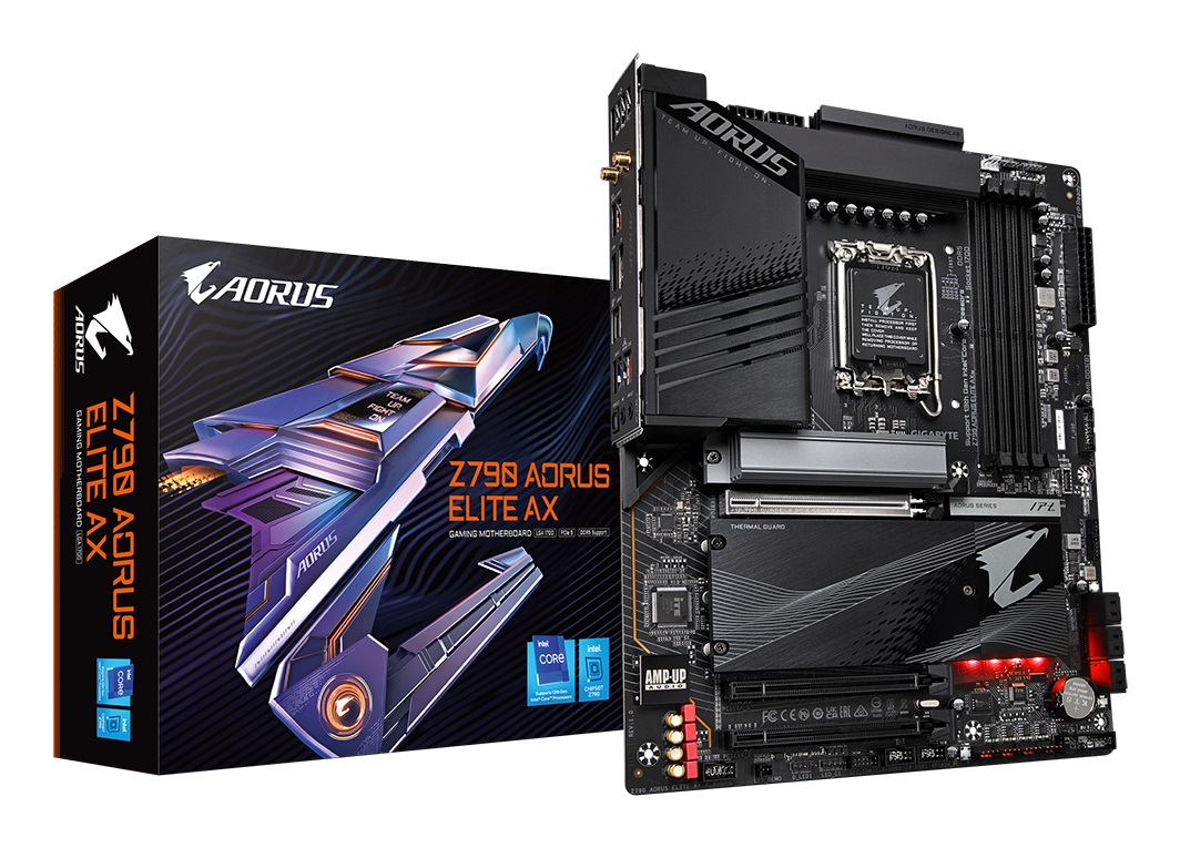 GIGABYTE Z790 AORUS ELITE AX Scheda Madre ATX LGA 1700 - Supporta CPU Intel di 14a generazione, DDR5 fino a 7600MHz (OC), 16 2 1 fasi VRM, 4x PCIe 4.0 M.2, Wi-Fi 6E, LAN 2.5GbE, USB 3.2 Gen 2x2