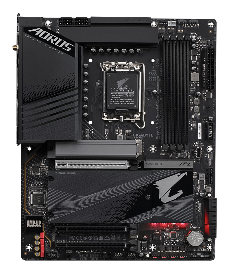 GIGABYTE Z790 AORUS ELITE AX Scheda Madre ATX LGA 1700 - Supporta CPU Intel di 14a generazione, DDR5 fino a 7600MHz (OC), 16 2 1 fasi VRM, 4x PCIe 4.0 M.2, Wi-Fi 6E, LAN 2.5GbE, USB 3.2 Gen 2x2