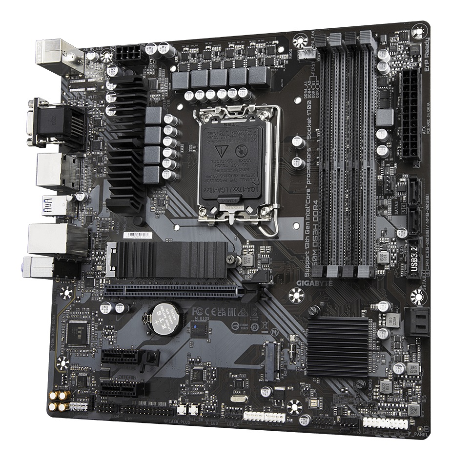 GIGABYTE B760M DS3H DDR4 Scheda Madre LGA 1700 Micro ATX con Supporto per Intel Core di 12a e 13a Generazione, 4x DDR4, HDMI, DisplayPort, RAID e USB 3.2
