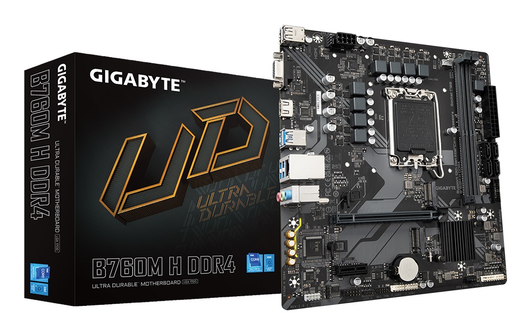 GIGABYTE B760M H DDR4 Scheda Madre - LGA 1700, Supporto CPU Intel Core 14a/13a/12a, 6 1 1 Fasi VRM, fino a 64 GB DDR4, 3200MHz (OC), 2x PCIe 4.0 M.2, GbE LAN, USB 3.2 Gen1