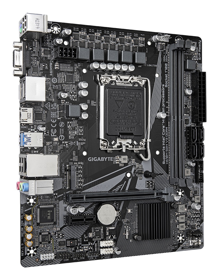 Gigabyte H610M S2H V3 DDR4 Scheda Madre Intel H610 Express LGA 1700 Micro ATX - Supporta CPU Intel Core 14th, Fino a 3200MHz DDR4, 1x PCIe 3.0 M.2, USB 3.2 Gen 1, GbE LAN