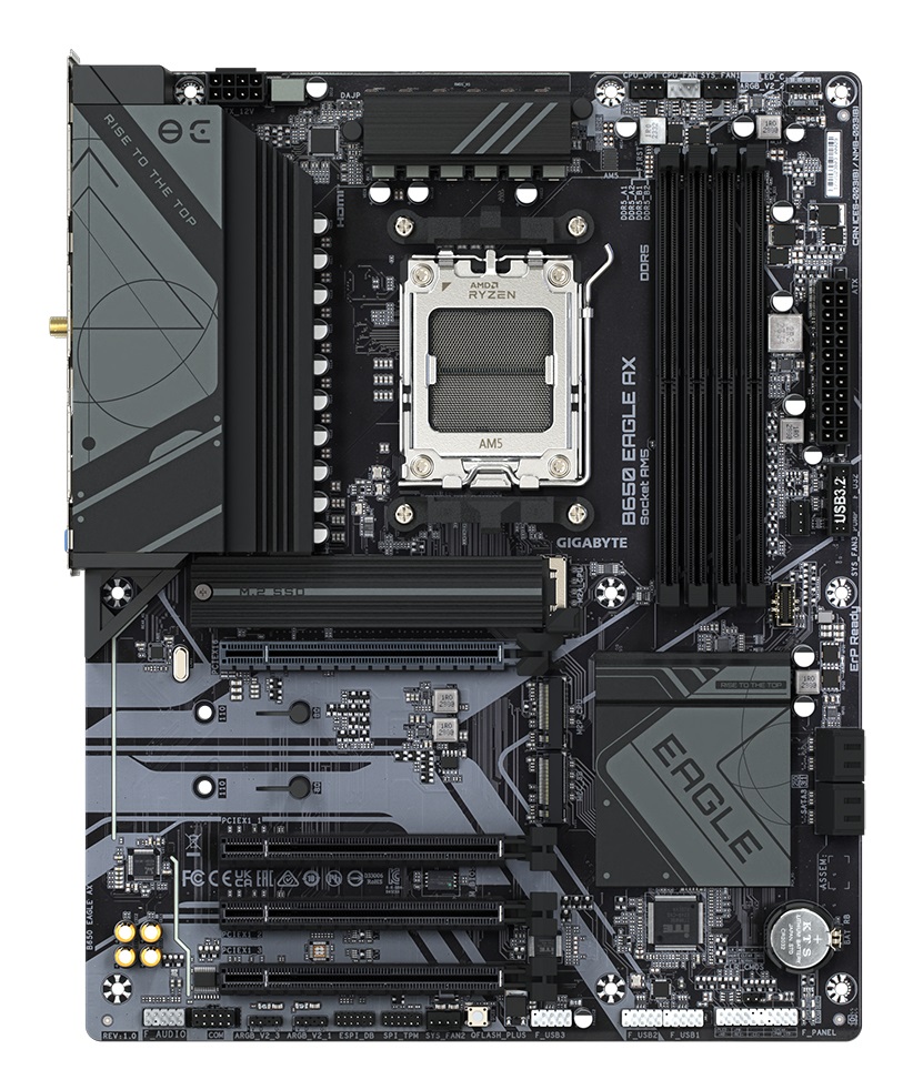 GIGABYTE B650 EAGLE AX Scheda Madre ATX - Socket AM5, Supporta AMD Ryzen 7000/8000/9000, VRM 12 2 2, Fino a 7600 MHz DDR5 (OC), 3x M.2 (1x PCIe 5.0 2x PCIe 4.0), LAN GbE, WiFi 6E, USB 3.2 Gen 2