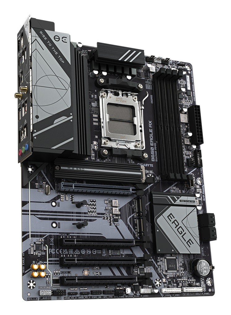 GIGABYTE B650 EAGLE AX Scheda Madre ATX - Socket AM5, Supporta AMD Ryzen 7000/8000/9000, VRM 12 2 2, Fino a 7600 MHz DDR5 (OC), 3x M.2 (1x PCIe 5.0 2x PCIe 4.0), LAN GbE, WiFi 6E, USB 3.2 Gen 2