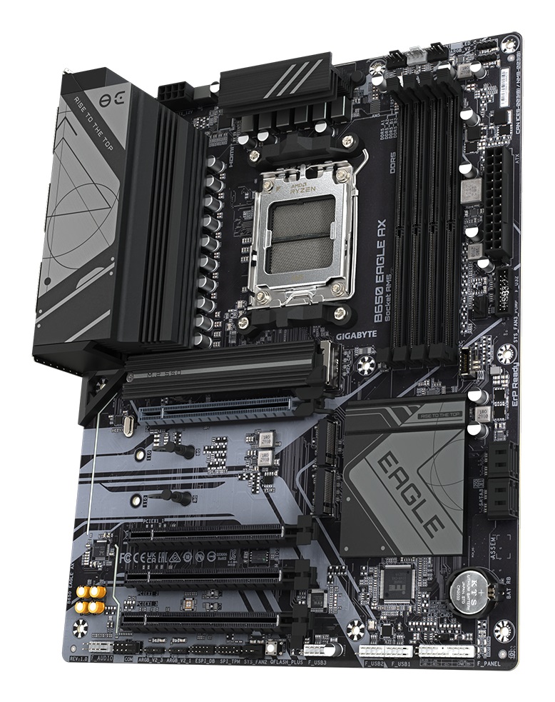 GIGABYTE B650 EAGLE AX Scheda Madre ATX - Socket AM5, Supporta AMD Ryzen 7000/8000/9000, VRM 12 2 2, Fino a 7600 MHz DDR5 (OC), 3x M.2 (1x PCIe 5.0 2x PCIe 4.0), LAN GbE, WiFi 6E, USB 3.2 Gen 2