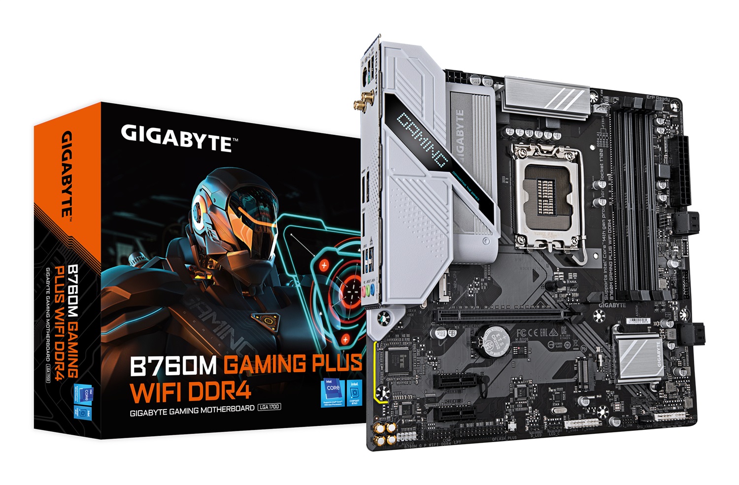 GIGABYTE B760M GAMING PLUS WIFI DDR4 Scheda madre - LGA 1700, Supporta CPU Intel Core di 14a generazione, VRM a 4 1 1 fasi, fino a 5333 MHz DDR4 (OC), 2x PCIe 4.0 M.2, Wi-Fi 6, LAN 1 GbE, USB 3.2 Gen 1