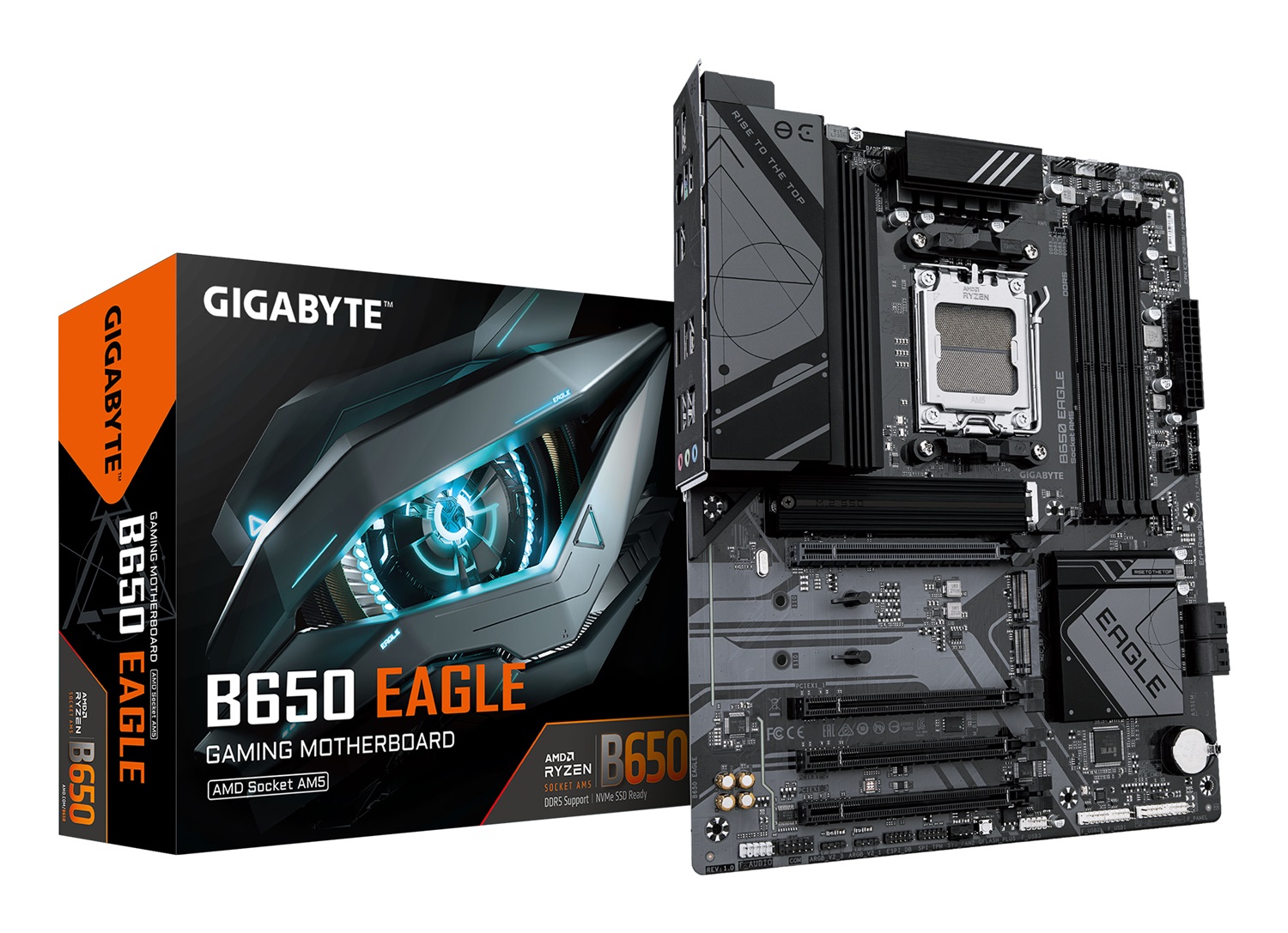 GIGABYTE B650 EAGLE Scheda Madre ATX Socket AM5 - Supporta CPU AMD Ryzen 7000/8000/9000, VRM Digitale 12 2 2 fasi, Fino a 7600 MHz DDR5 (OC), 1x PCIe 5.0 2x PCIe 4.0 M.2, LAN GbE, USB 3.2 Gen 2