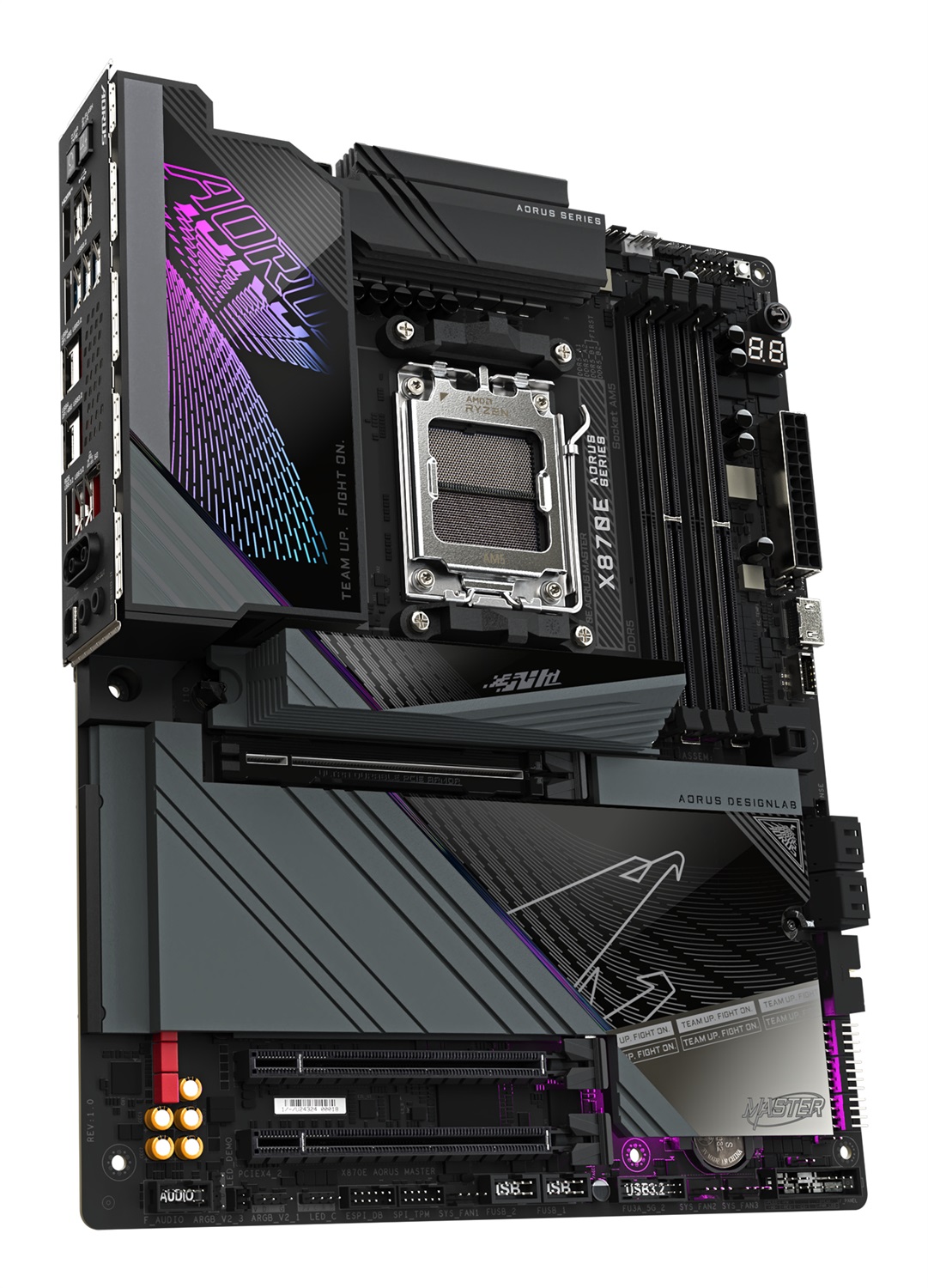 GIGABYTE X870E AORUS MASTER Scheda Madre - Socket AM5, Supporta CPU AMD Ryzen 9000, 16 2 2 Fasi VRM Digitali, Fino a 8600MHz DDR5 (OC), 3xPCIe 5.0 1xPCIe 4.0, Wi-Fi 7, LAN 5GbE, USB 4