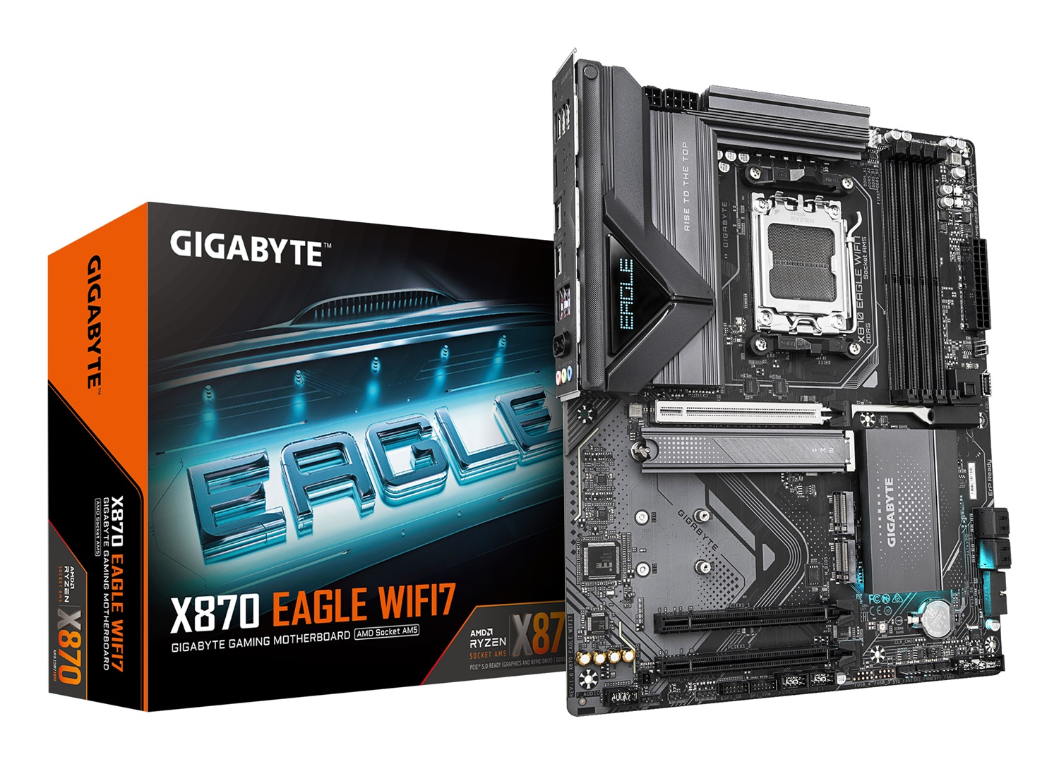 GIGABYTE X870 EAGLE WIFI7 Scheda Madre - Supporta CPU AMD Ryzen 9000, 14 2 2 fasi VRM, fino a 8000MHz DDR5 (OC), 1xPCIe 5.0 2xPCIe 4.0, Wi-Fi 7, LAN 2.5GbE, USB 4, Socket AM5