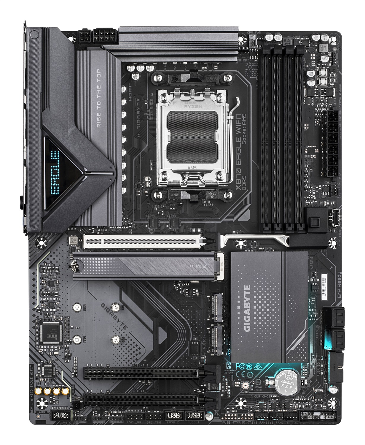 GIGABYTE X870 EAGLE WIFI7 Scheda Madre - Supporta CPU AMD Ryzen 9000, 14 2 2 fasi VRM, fino a 8000MHz DDR5 (OC), 1xPCIe 5.0 2xPCIe 4.0, Wi-Fi 7, LAN 2.5GbE, USB 4, Socket AM5