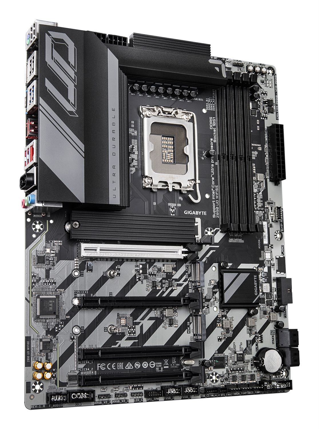 GIGABYTE Z890 UD WIFI6E Scheda Madre - Supporta CPU Intel Core Ultra (Serie 2), 12 1 2 fasi VRM, fino a 256 GB DDR5 (8800MHz OC), 1xPCIe 5.0 2xPCIe 4.0, Wi-Fi 6E, LAN 2.5GbE, Thunderbolt 4