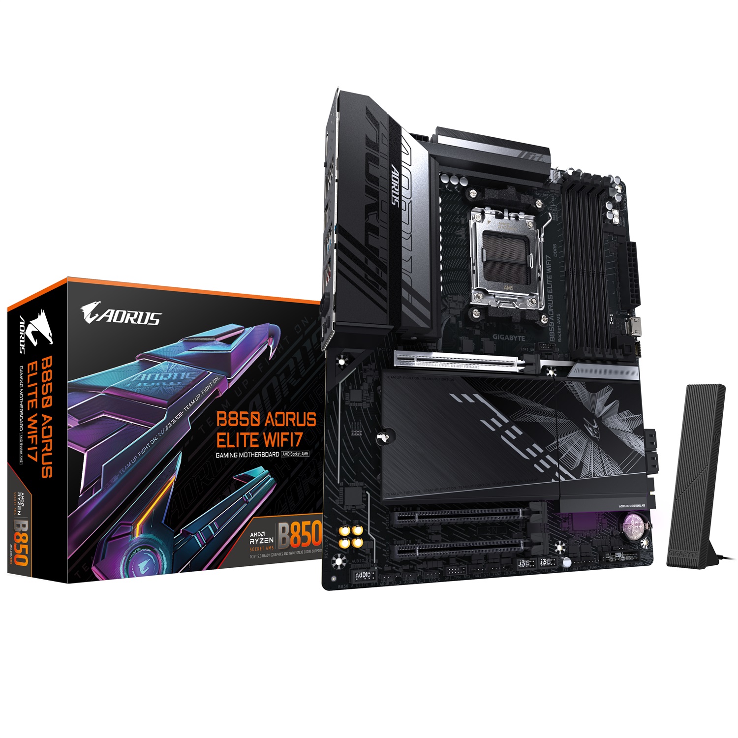 GIGABYTE B850 AORUS ELITE WIFI7 Scheda Madre AM5 - Compatibile con CPU AMD Ryzen Serie 9000, VRM digitale 14 2 2 fasi, fino a 8200MHz DDR5 (OC), 1xPCIe 5.0, 2xPCIe 4.0 M.2, LAN 2,5 Gbps, WIFI 7, USB 3.2 Gen 2x2