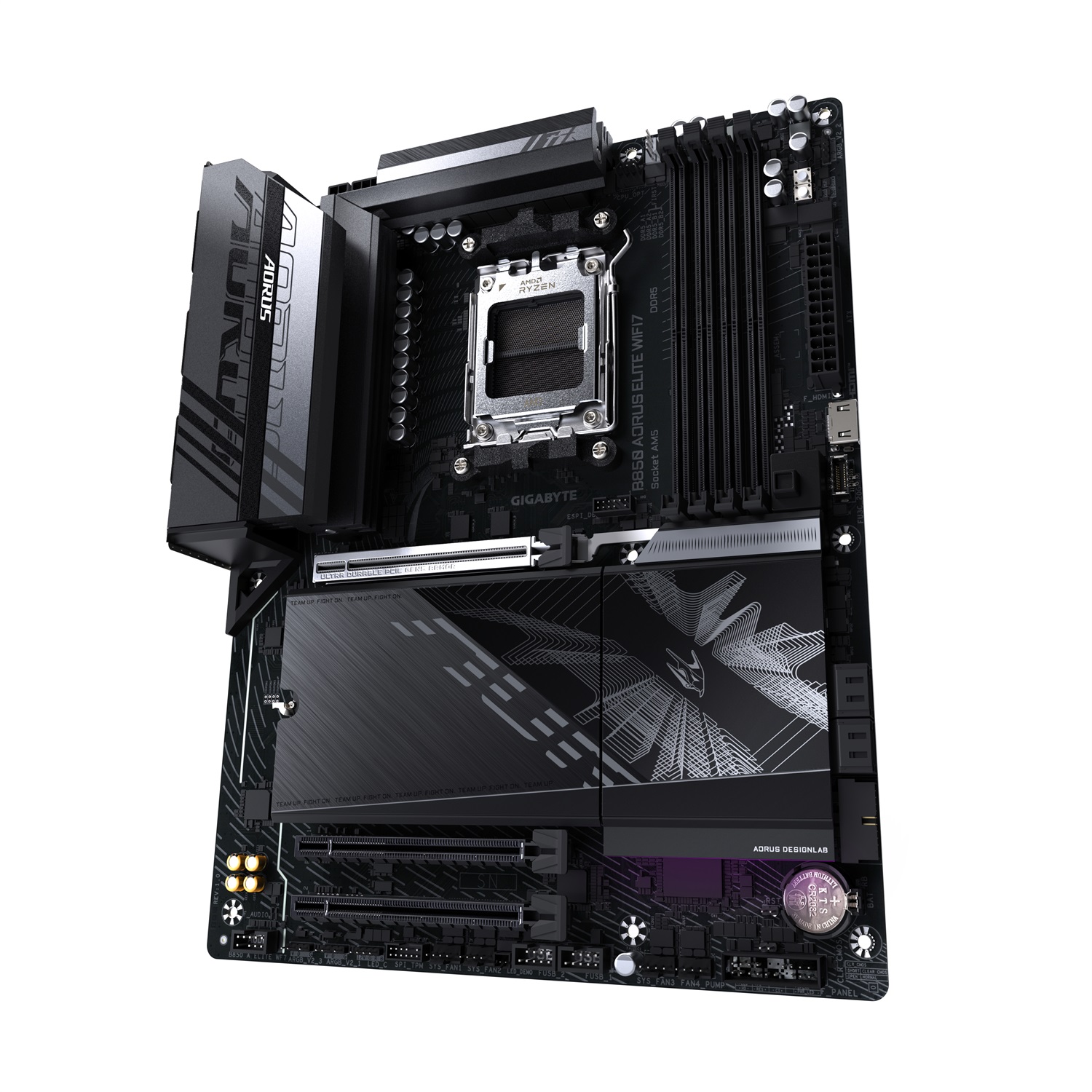 GIGABYTE B850 AORUS ELITE WIFI7 Scheda Madre AM5 - Compatibile con CPU AMD Ryzen Serie 9000, VRM digitale 14 2 2 fasi, fino a 8200MHz DDR5 (OC), 1xPCIe 5.0, 2xPCIe 4.0 M.2, LAN 2,5 Gbps, WIFI 7, USB 3.2 Gen 2x2
