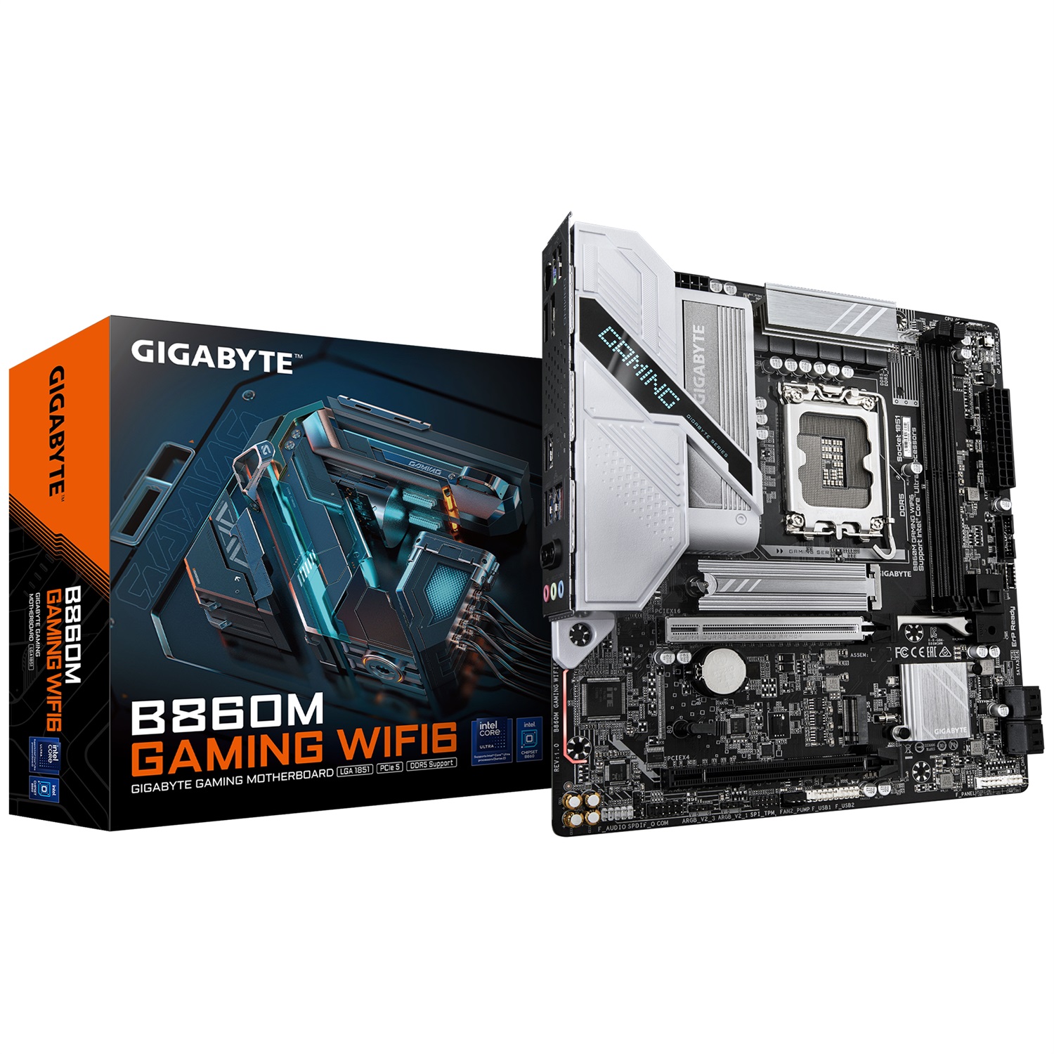 GIGABYTE B860M GAMING WIFI6 Scheda Madre - Compatibile con Intel Core Ultra Series, 8 1 2 Phases VRM, Fino a 9066MHz DDR5, 1xPCIe 5.0 1xPCIe 4.0 M.2, 2.5GbE LAN, WIFI 6, USB 3.2 Gen 1