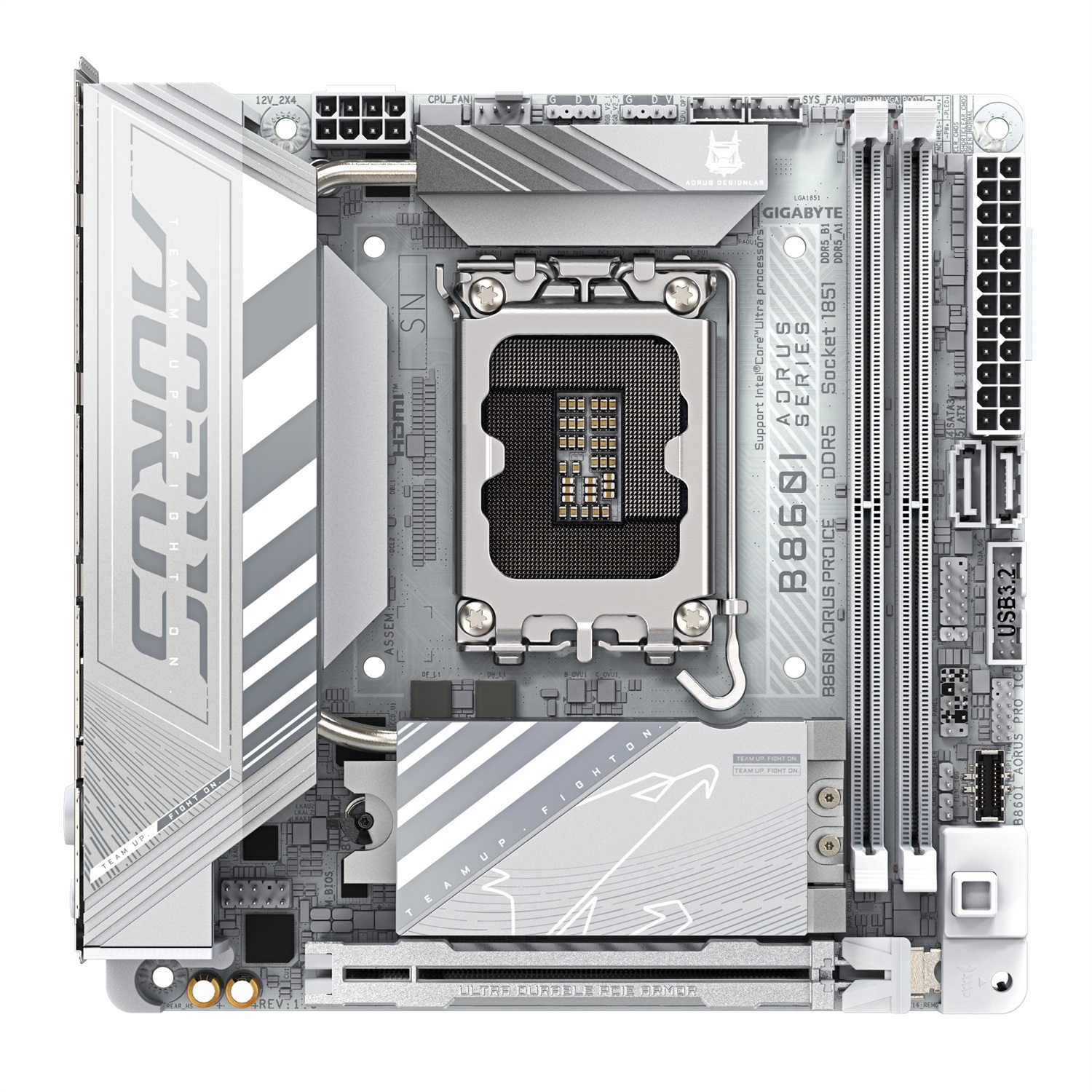 GIGABYTE B860I AORUS PRO ICE Scheda madre Mini ITX - CPU Intel Core Ultra, VRM a 8 1 2 1 fasi, fino a 9200MHz DDR5, 1xPCIe 5.0 1xPCIe 4.0 M.2, LAN 2,5 GbE, WIFI 7, Thunderbolt 4