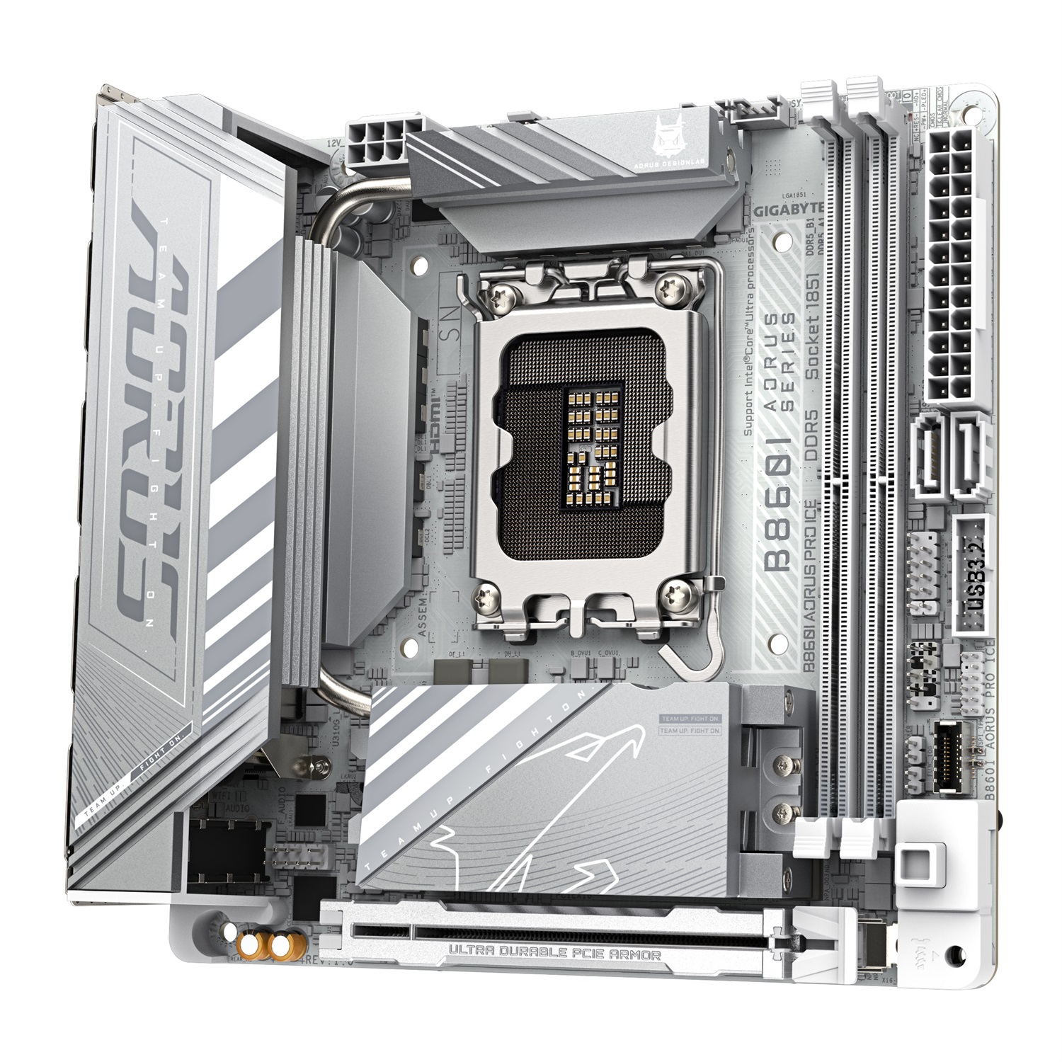 GIGABYTE B860I AORUS PRO ICE Scheda madre Mini ITX - CPU Intel Core Ultra, VRM a 8 1 2 1 fasi, fino a 9200MHz DDR5, 1xPCIe 5.0 1xPCIe 4.0 M.2, LAN 2,5 GbE, WIFI 7, Thunderbolt 4