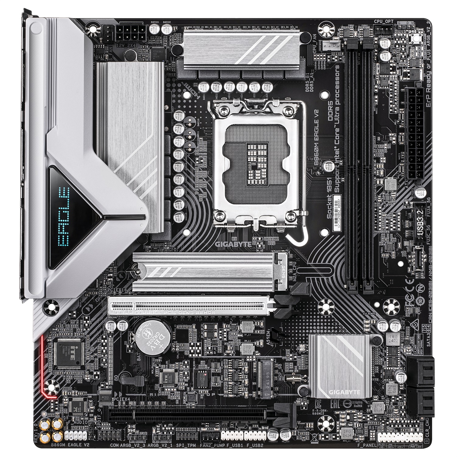 GIGABYTE B860M EAGLE V2 Scheda madre - Compatibile con CPU Intel Core Ultra Series, VRM 6 1 2, Fino a 9066 MHz DDR5, 1x M.2 PCIe 5.0 1x M.2 PCIe 4.0, LAN 2.5 GbE, USB 3.2 Gen 1