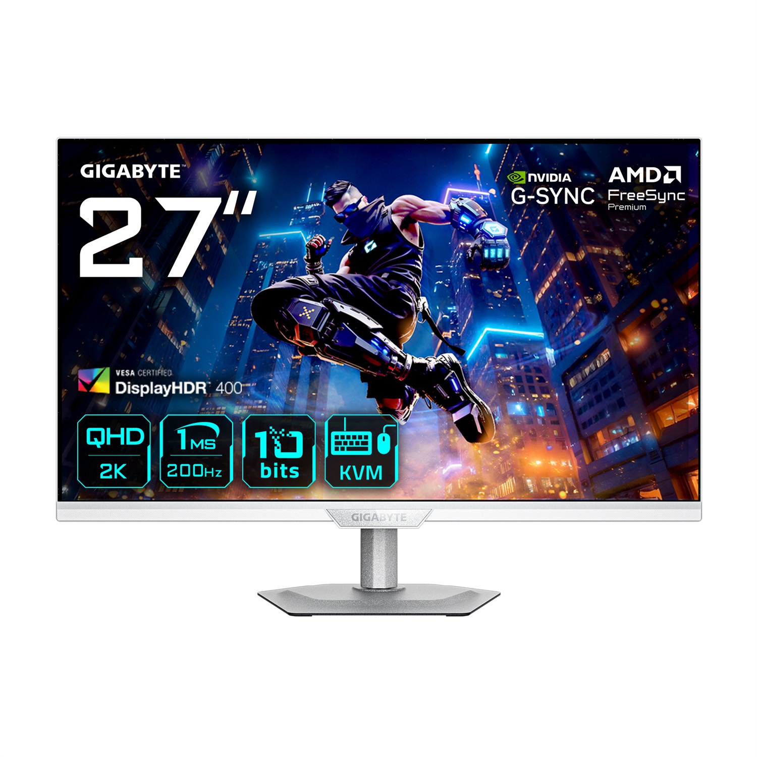 GIGABYTE M27Q2 QD ICE Monitor Gaming 27” QHD - 2560 x 1440, 200Hz, 1ms, 350 cd/m², FreeSync Premium, G-SYNC, Display HDR400, 99% DCI-P3