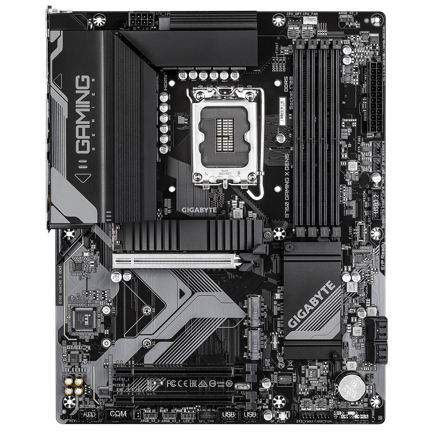 GIGABYTE B760 GAMING X GEN5 Scheda Madre ATX - Supporta processori Intel Core di 14a generazione, VRM a 8 1 1 fasi, fino a 5600 MHz DDR5, 3 x M.2 PCIe 4.0, LAN 2.5 GbE, USB 3.2 Gen 2