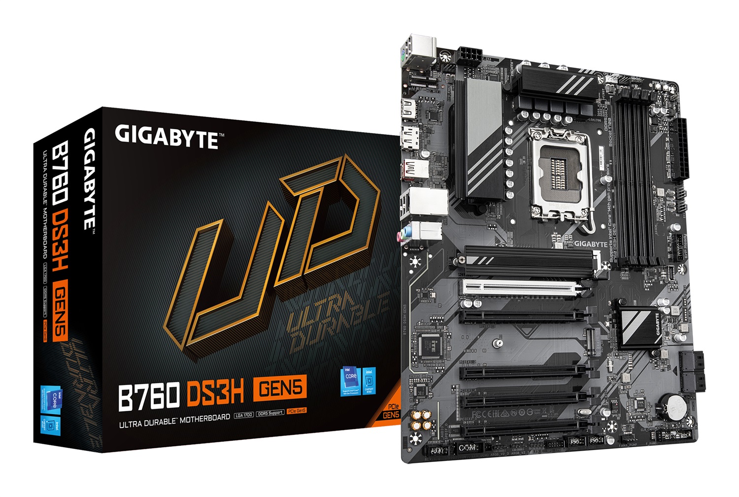 Gigabyte B760 DS3H Gen5 Scheda Madre ATX LGA 1700 con supporto per DDR5 e processori Intel Core di 14a generazione