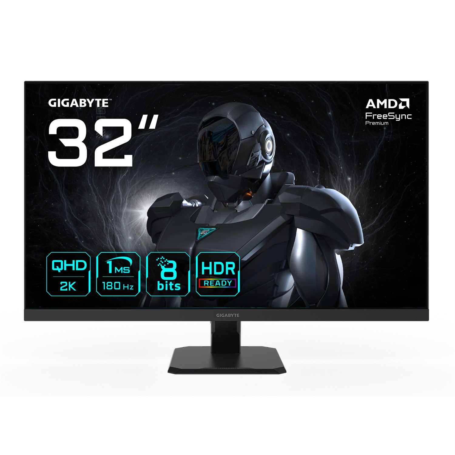 GIGABYTE GS32QA Monitor Gaming 32” QHD - 2560 x 1440, 180Hz, 1ms, FreeSync Premium, HDR Ready, HDMI 2.0, DisplayPort 1.4, Nero