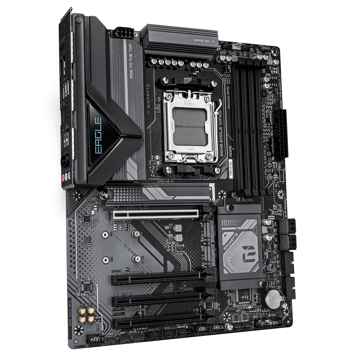GIGABYTE B840 EAGLE WIFI6E Scheda Madre AM5 - Compatibile con CPU AMD Ryzen 7000/8000, VRM 8 2 2, fino a 8200MHz DDR5 (O.C.), 4x DDR5, 2x PCIe 4.0 1x PCIe 3.0 M.2, Wi-Fi 6E, LAN 2.5GbE, USB 3.2 Gen 2