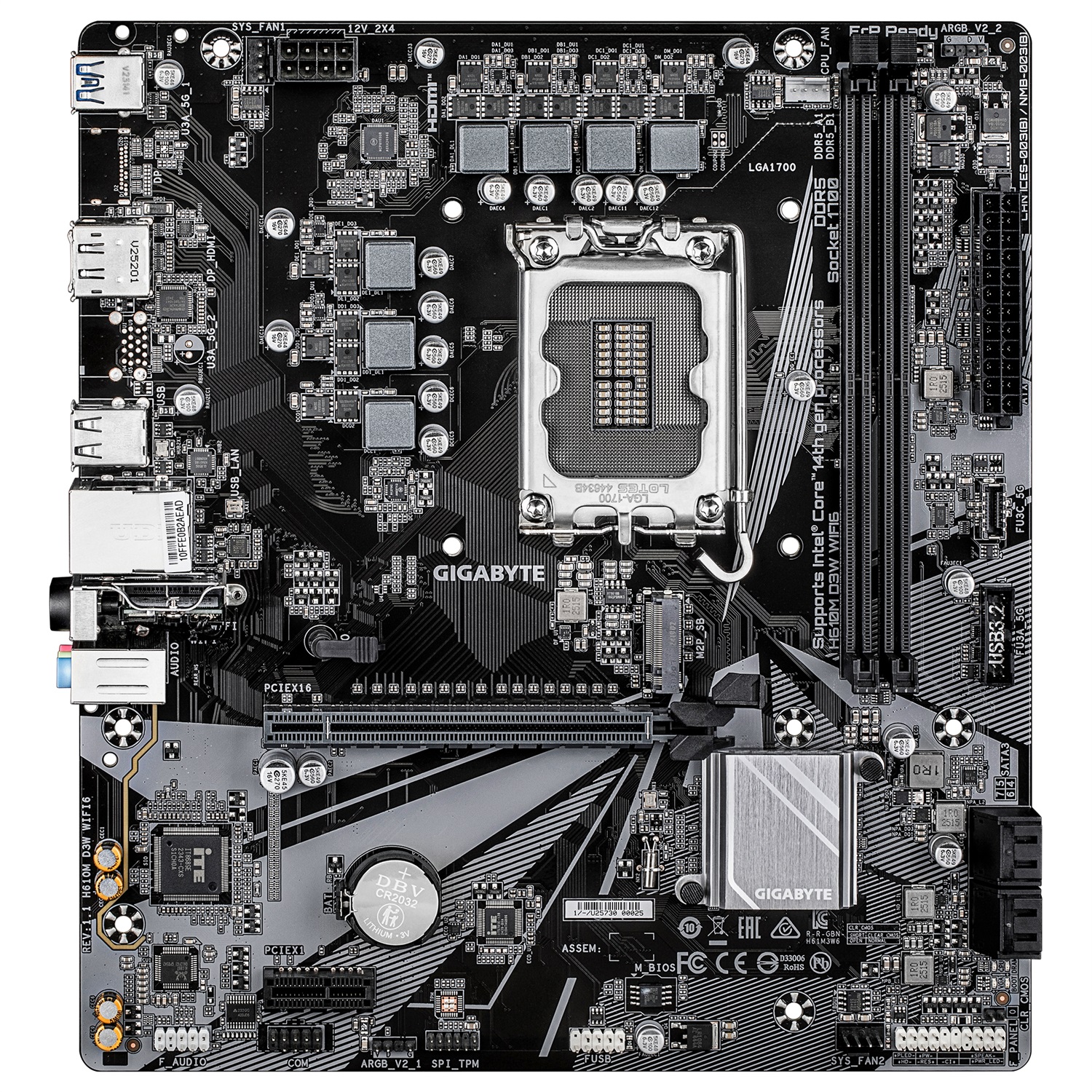 Gigabyte H610M D3W WF6 - Scheda Madre ATX con Socket LGA 1700 e 2 Slot DDR5