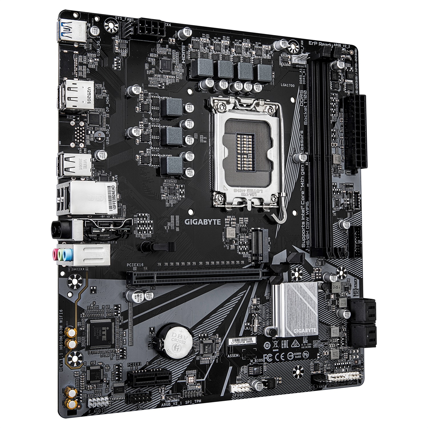 Gigabyte H610M D3W WF6 - Scheda Madre ATX con Socket LGA 1700 e 2 Slot DDR5