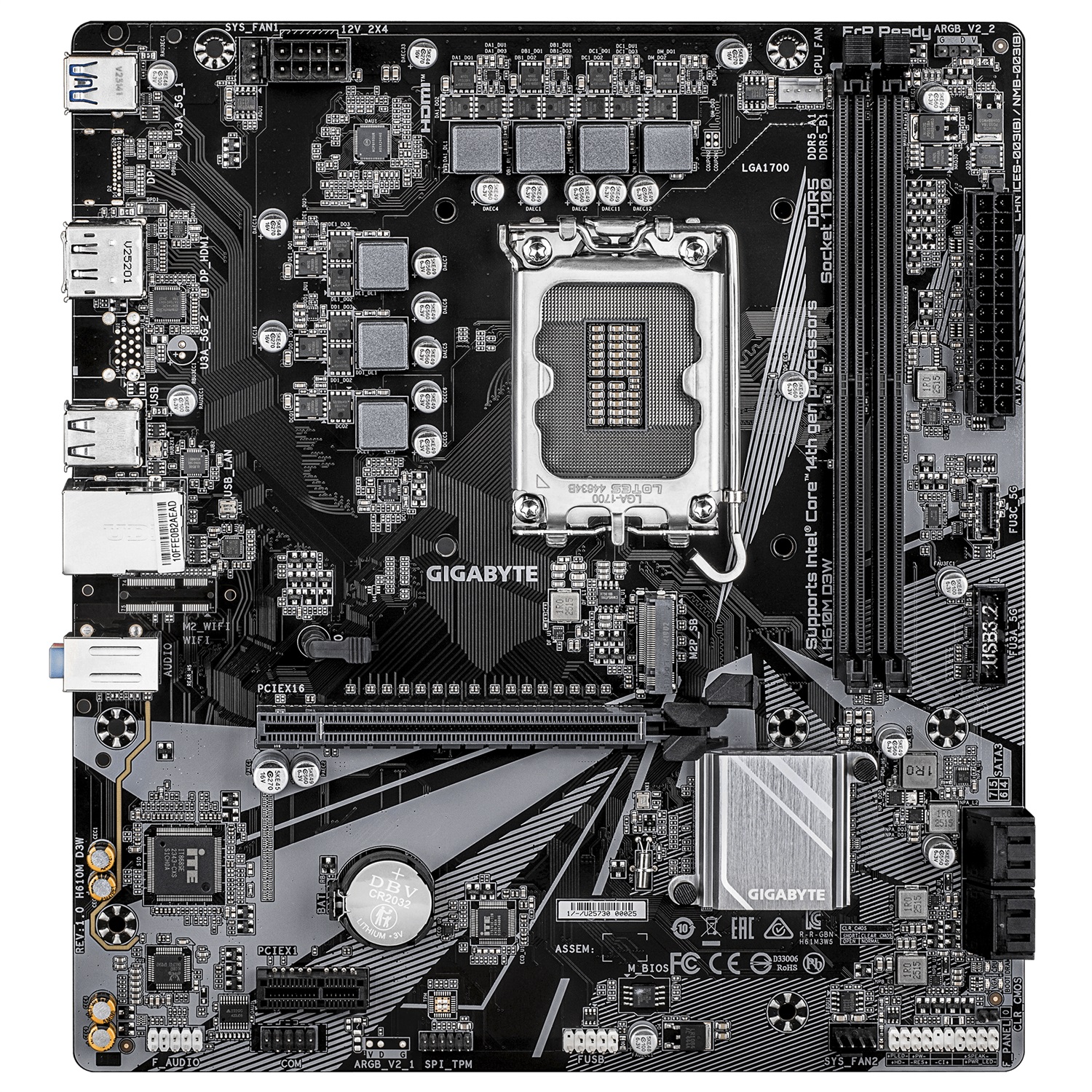 Gigabyte H610M D3W - Scheda Madre mATX con Chipset H610, Socket S1700 e Supporto DDR5