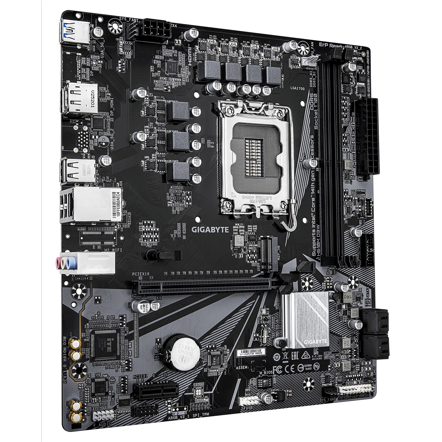 Gigabyte H610M D3W - Scheda Madre mATX con Chipset H610, Socket S1700 e Supporto DDR5