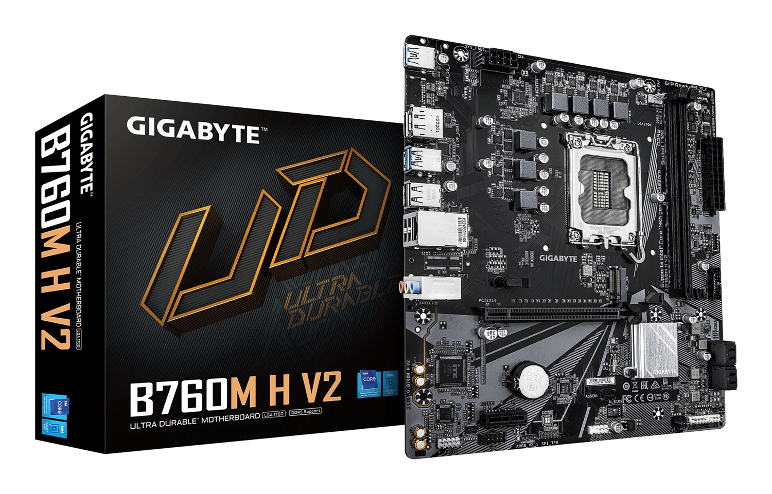 Gigabyte B760M H V2 - Scheda Madre ATX LGA 1700 con Supporto per 2x DDR5