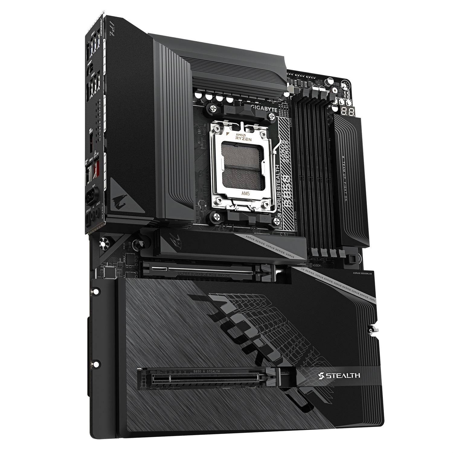 GIGABYTE B850 AORUS STEALTH - Scheda Madre per CPU AMD Ryzen 9000, VRM 14 2 2, DDR5 fino a 8200 MHz, Wi-Fi 7, LAN 5 GbE, USB 3.2 Gen 2