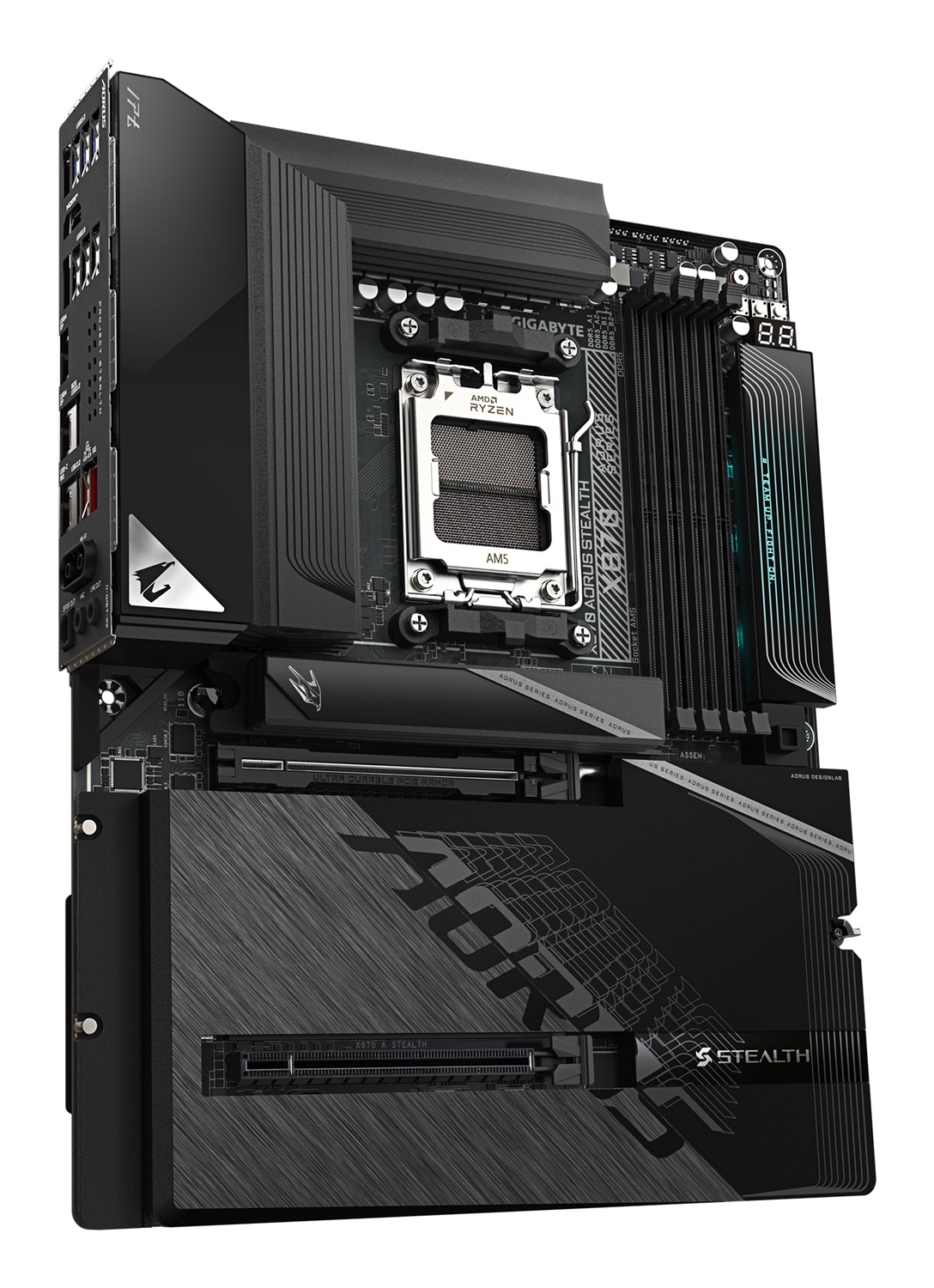 GIGABYTE X870 AORUS STEALTH Scheda Madre - Supporto CPU AMD Ryzen 9000, VRM 16 2 2, fino a 8200MHz DDR5, Wi-Fi 7, LAN 5GbE, USB 4
