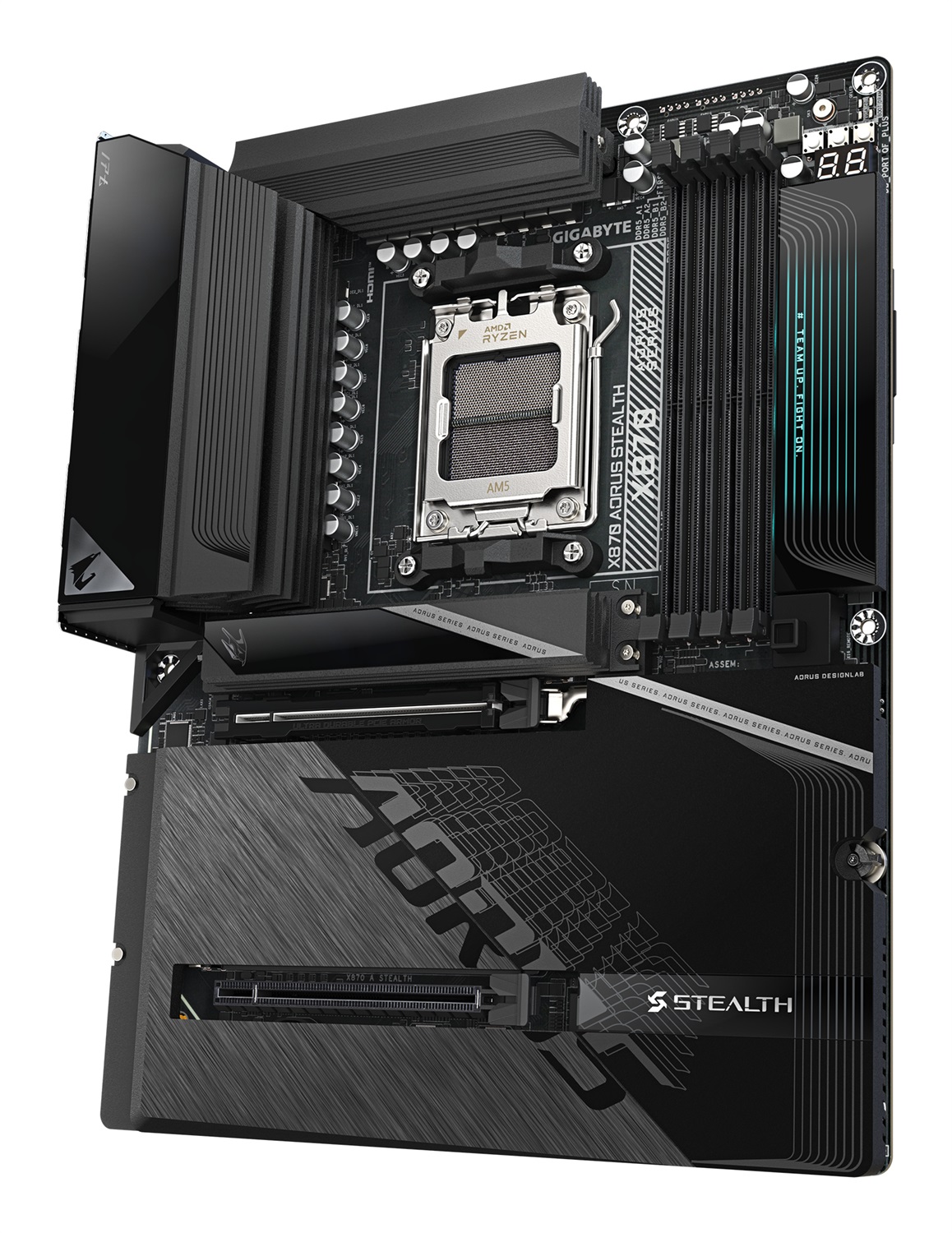 GIGABYTE X870 AORUS STEALTH Scheda Madre - Supporto CPU AMD Ryzen 9000, VRM 16 2 2, fino a 8200MHz DDR5, Wi-Fi 7, LAN 5GbE, USB 4