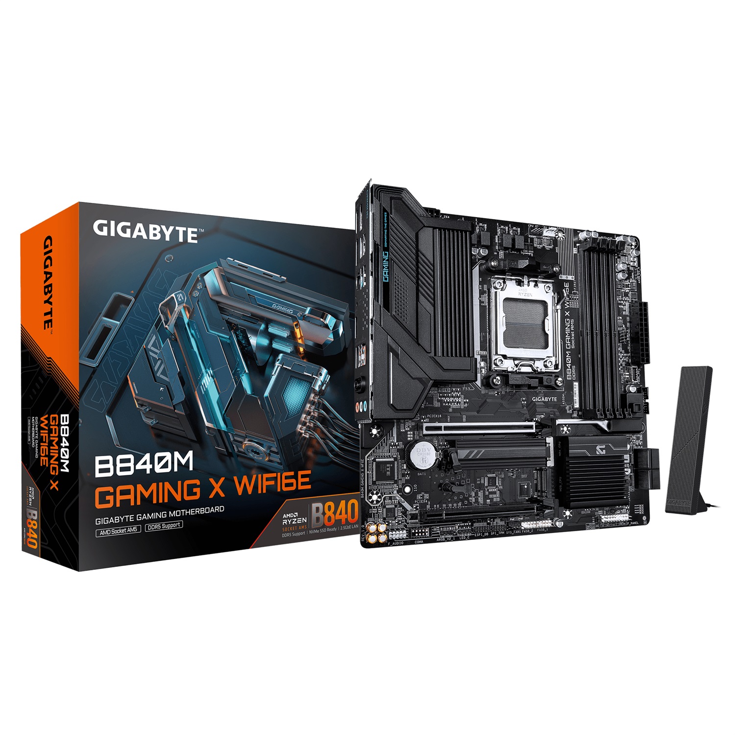 Gigabyte B840M Gaming X WIFI6E - Scheda Madre AM5 per CPU AMD Ryzen 9000 con VRM 8 2 2