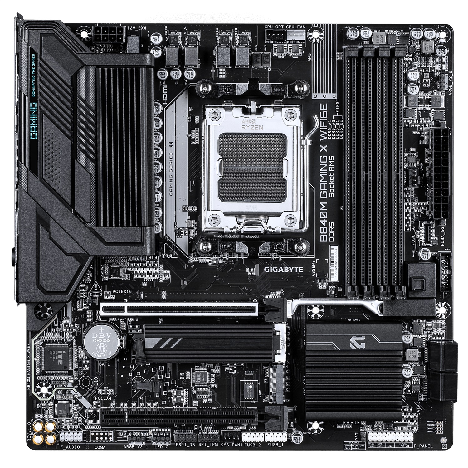 Gigabyte B840M Gaming X WIFI6E - Scheda Madre AM5 per CPU AMD Ryzen 9000 con VRM 8 2 2