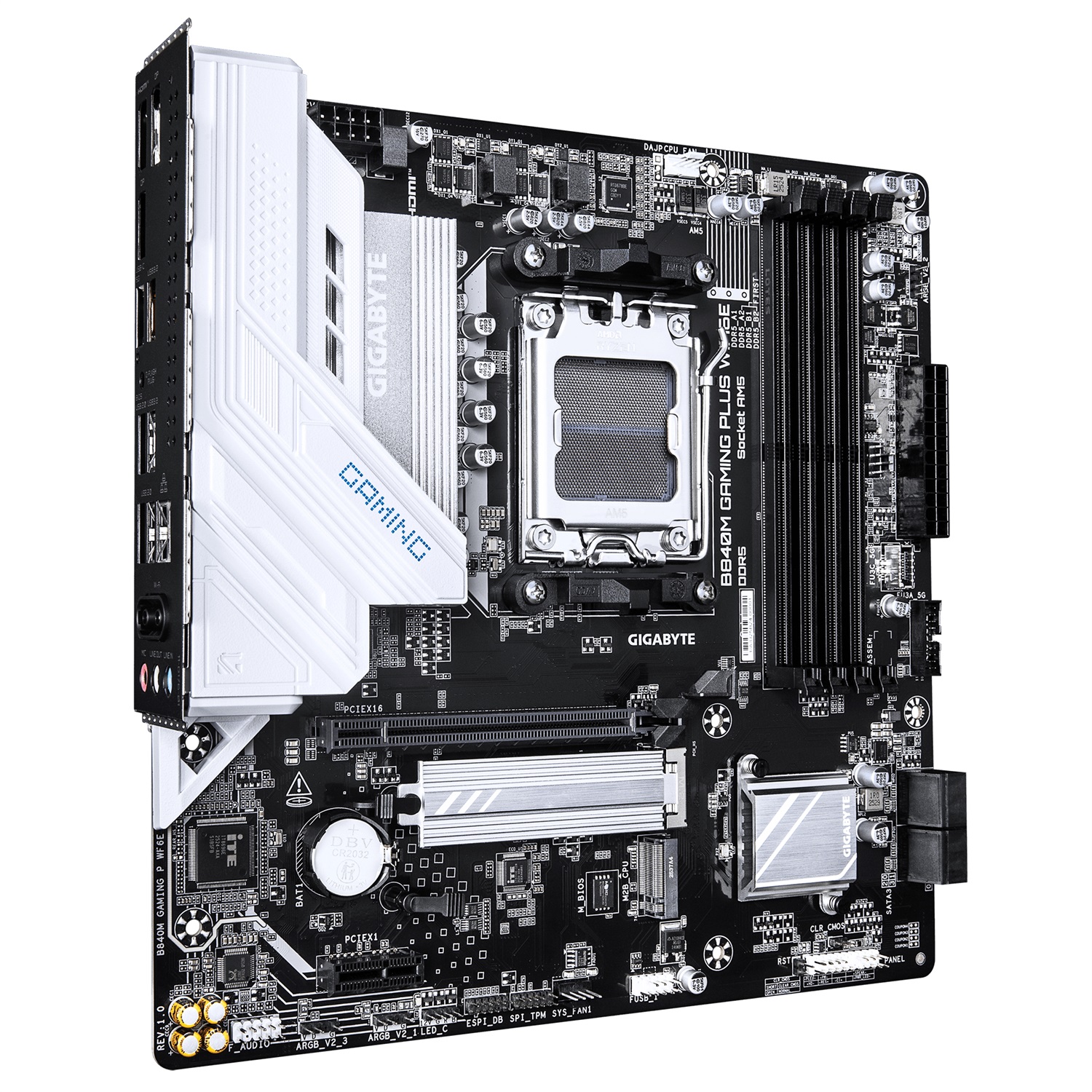GIGABYTE B840M GAMING PLUS WIFI6E - Scheda Madre AM5 mATX con supporto DDR5 fino a 8200 MHz, Wi-Fi 6E e 2 M.2 PCIe