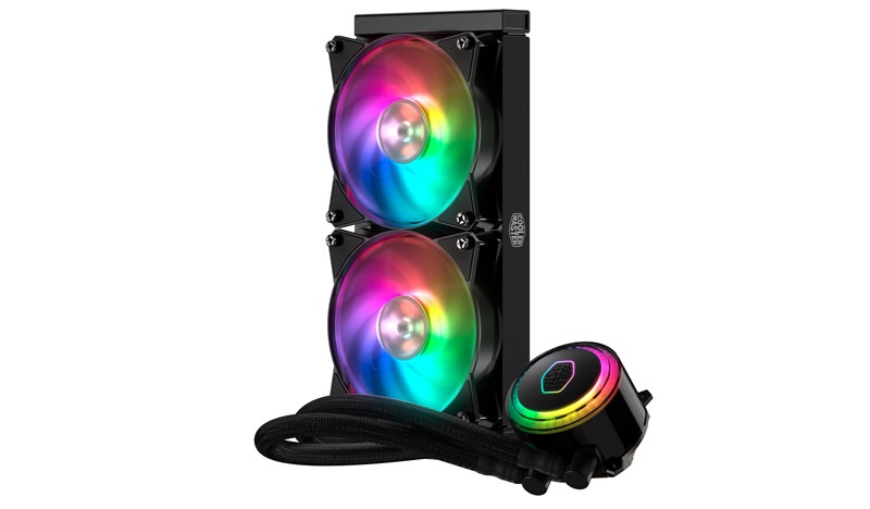 Cooler Master MasterLiquid ML240R RGB Dissipatore a Liquido per CPU - Sincronizzazione Illuminazione ARGB, Design Pompa Premium e Doppia Ventola MF120R ARGB